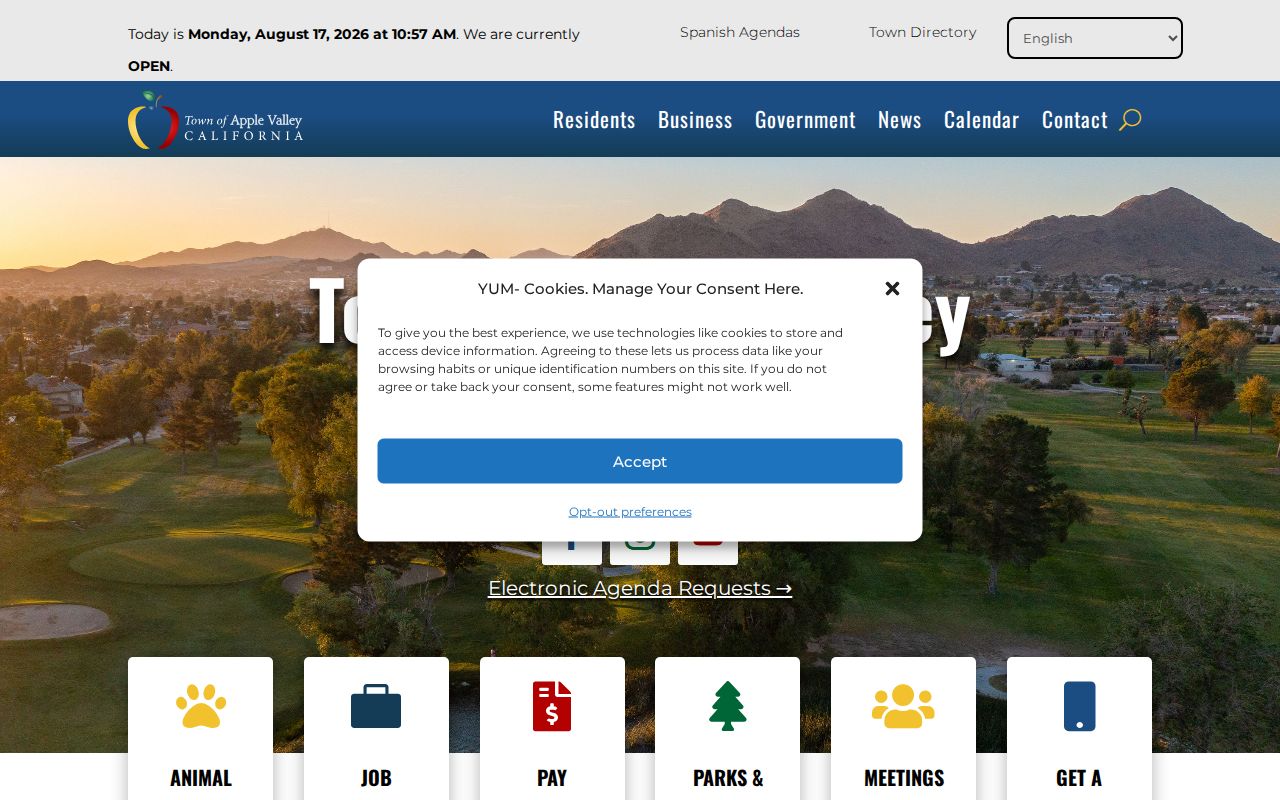 Apple Valley residents directory official Town portal