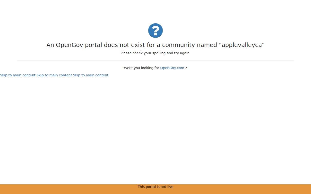 Apple Valley street directory Town OpenGov permits portal